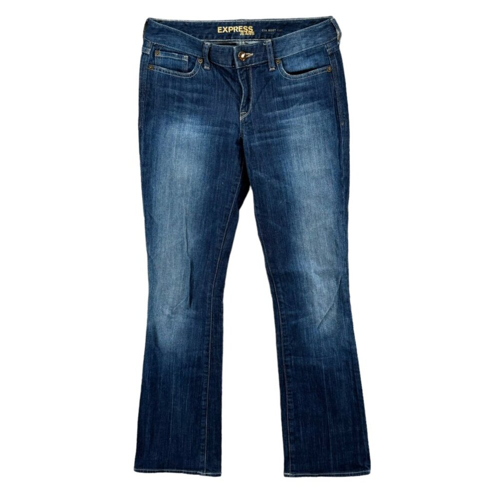 Express Jeans Eva Boot Cut Womens Blue Cotton Stretch Denim Size 6 L
